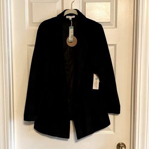 NWT Honey Punch Velvety Soft Faux Suede Black Blazer